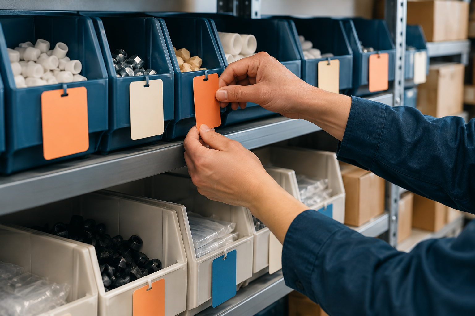 Étiquettes de rotation posées sur les bacs